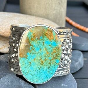 🎉SOLD🎉. San Felipe Sterling Silver Cuff Royston Turquoise Repose Jacob Troncosa